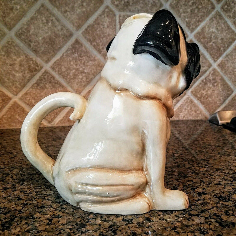 Load image into Gallery viewer, Chinese Pug Teapot Carlin Dog Animal Tea Pot Blue Sky Heather Goldminc Ceramics