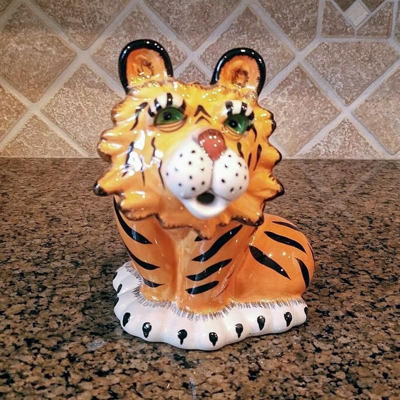 Load image into Gallery viewer, Tiger Teapot Ceramics Tea Pot by Blue Sky and Heather Goldminc Animal Décor