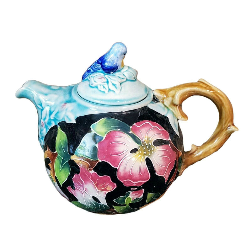 Load image into Gallery viewer, Dogwood Teapot Ceramics Flower Collectable Tea Pot Décor by Blue Sky Goldminc
