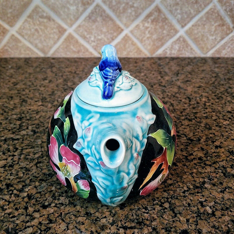 Load image into Gallery viewer, Dogwood Teapot Ceramics Flower Collectable Tea Pot Décor by Blue Sky Goldminc