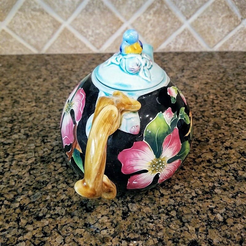 Load image into Gallery viewer, Dogwood Teapot Ceramics Flower Collectable Tea Pot Décor by Blue Sky Goldminc