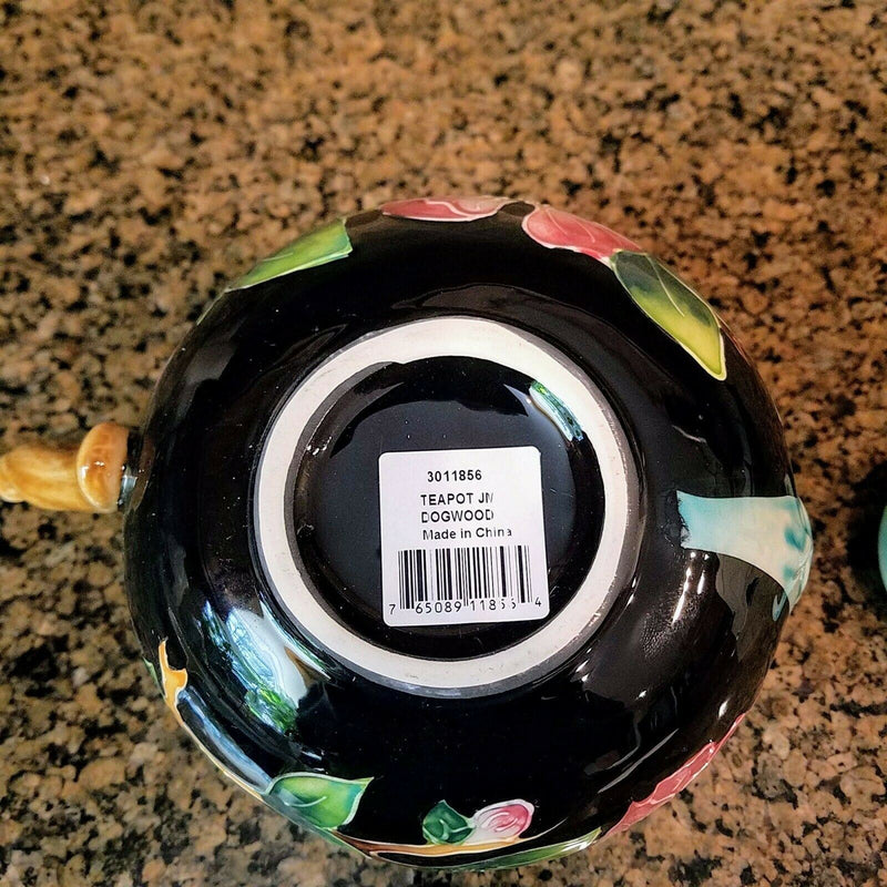 Load image into Gallery viewer, Dogwood Teapot Ceramics Flower Collectable Tea Pot Décor by Blue Sky Goldminc