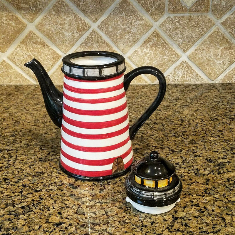 Load image into Gallery viewer, Beacon Lighthouse Teapot Kitchen Decorative Collectable Beach Home Art Goldminc