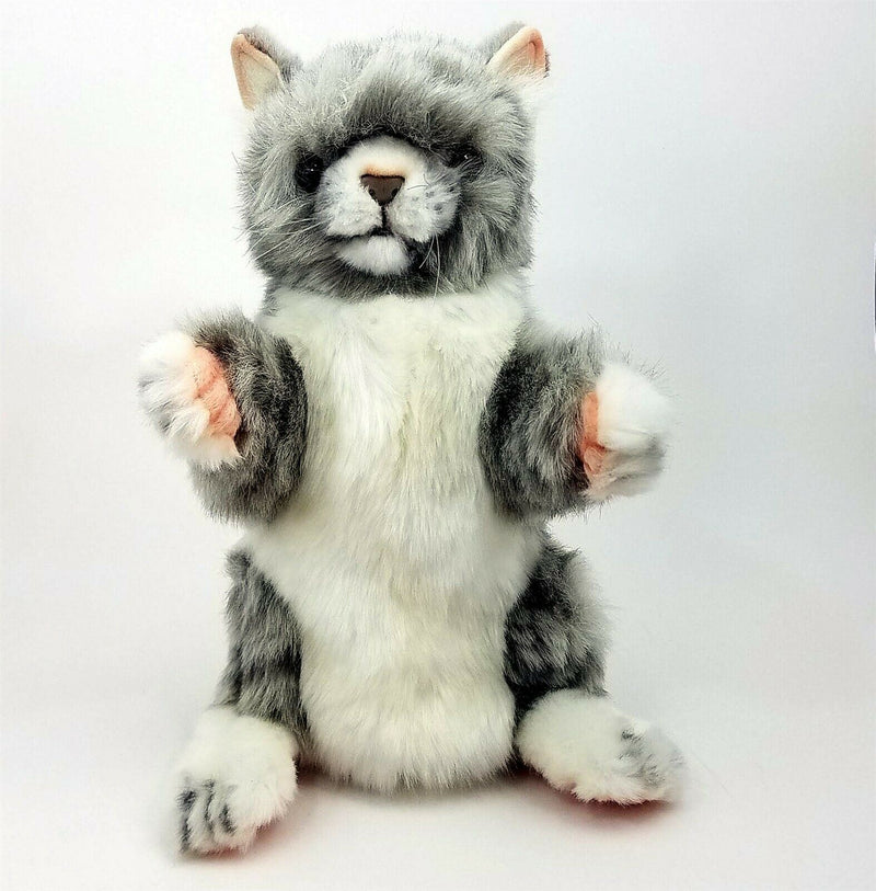 Load image into Gallery viewer, Jacquard Cat Full Body Hand Puppet Doll Hansa Real Looking Plush Learning Toy