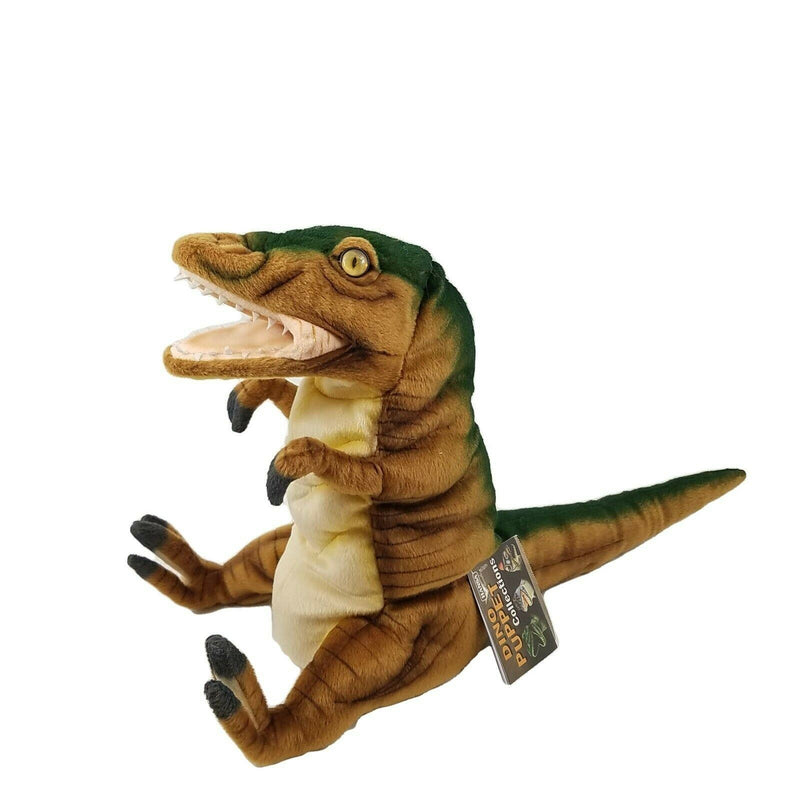 Load image into Gallery viewer, T Rex Brown Dinosaur Hand Puppet Doll Hansa Real Looking Plush Learning Toy
