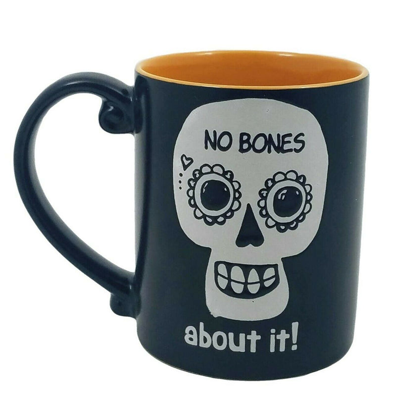 Load image into Gallery viewer, Halloween Coffee Mug Cup Skull Head Orange and Black Pen Pencil Plant Holder