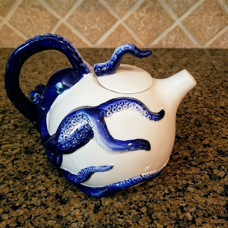 Load image into Gallery viewer, Blue Octopus Teapot Collectable Ceramics Kitchen Home Décor by Blue Sky Goldminc