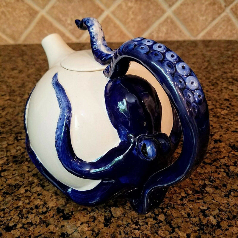 Load image into Gallery viewer, Blue Octopus Teapot Collectable Ceramics Kitchen Home Décor by Blue Sky Goldminc