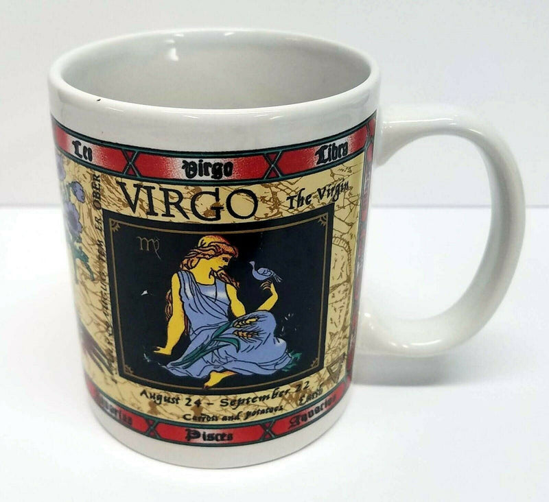 Load image into Gallery viewer, Virgo Zodiac The Virgin Astrology Coffee Mug Horoscope Cup Two Sided 8oz Ceramic