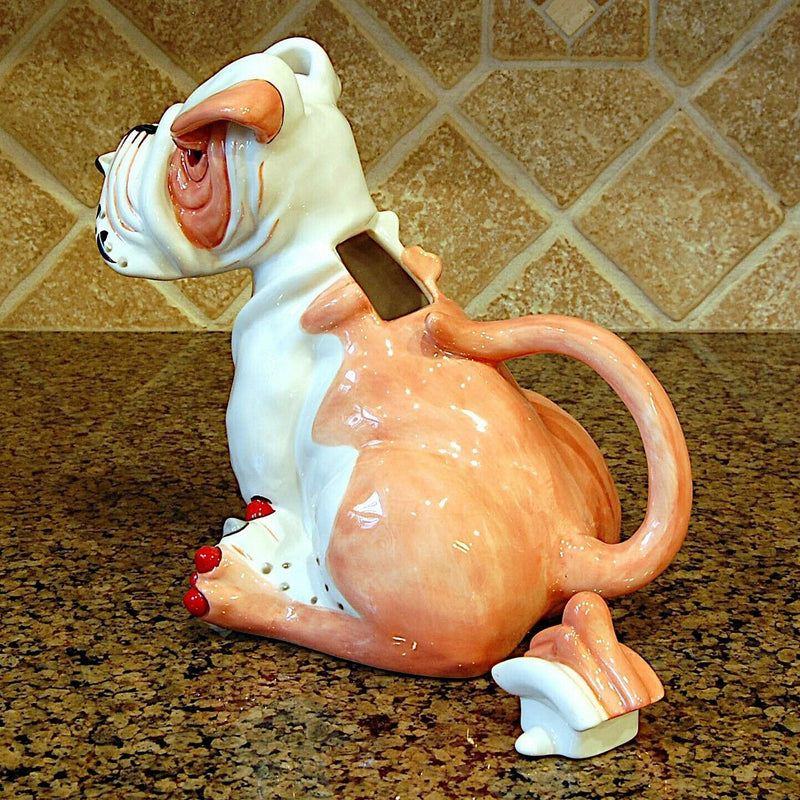 Load image into Gallery viewer, Sweet Pea Bull Dog Teapot Collectible Animal Ceramics Décor Blue Sky Clayworks