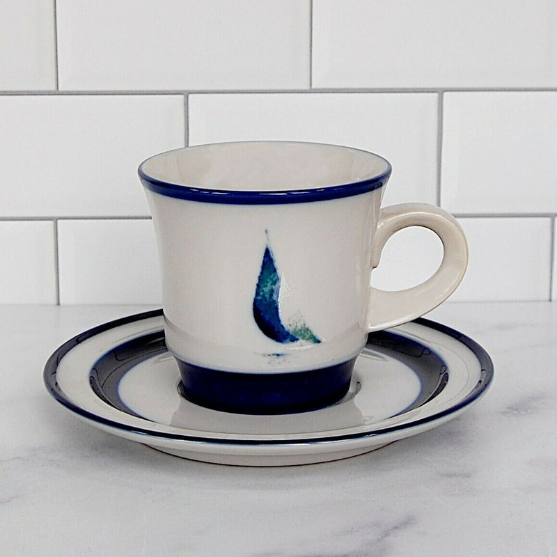 Load image into Gallery viewer, Noritake China Running Free Saucer & Tea Cup Coffee Mug Vintage Stoneware Japan