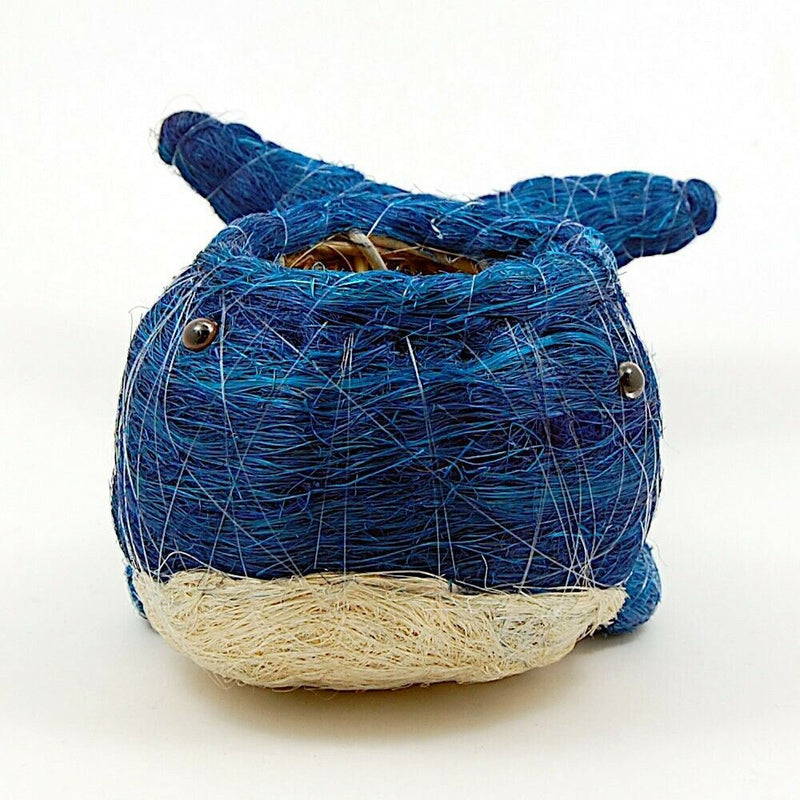 Load image into Gallery viewer, Baby Whale Flower Pot Blue and White Coco Coir Animal Succulent Plant Holder