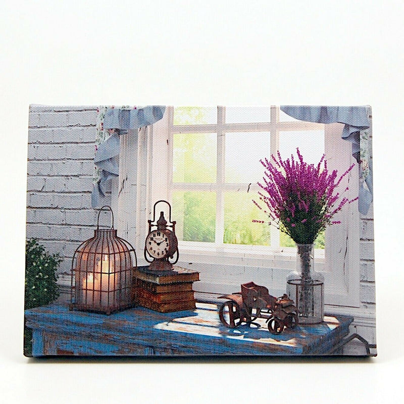 Load image into Gallery viewer, Bird Cage and Clock LED Light Up Lighted Canvas Wall or Tabletop Picture Art