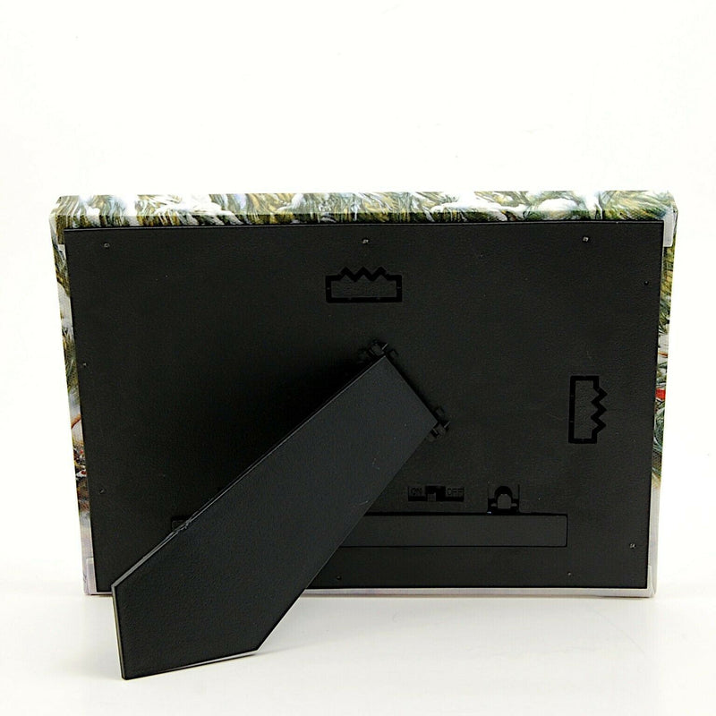 Load image into Gallery viewer, LED Lit Tabletop Picture Art Dog Cat and Cardinal Winter Scene by Greg Giordano