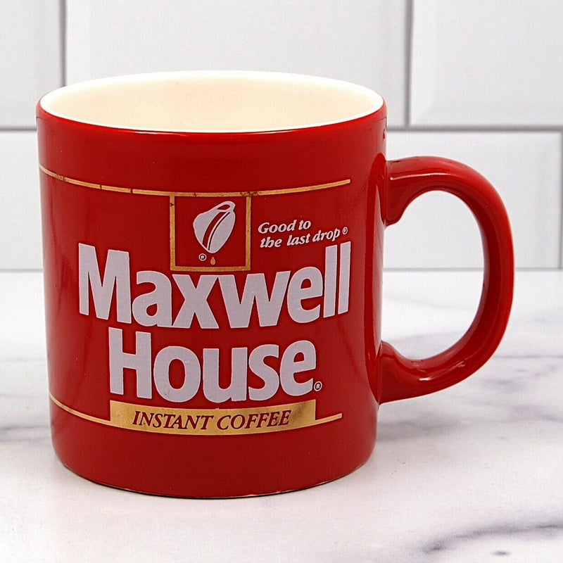 Load image into Gallery viewer, 1980's Instant Maxwell House Coffee Cup Mug 12 oz 341ml Red Made In England