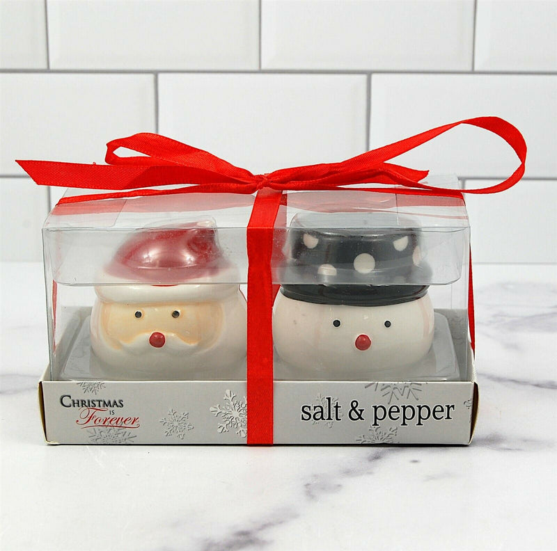 Load image into Gallery viewer, Frosty and Santa Winter Holiday Salt and Pepper Shakers Set Kitchen Home Decor