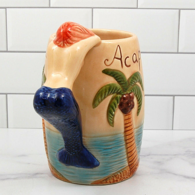 Load image into Gallery viewer, CERAMICA DE ACATLIPA Colorful Acapulco Coffee Tea Mug with Mermaid Handle