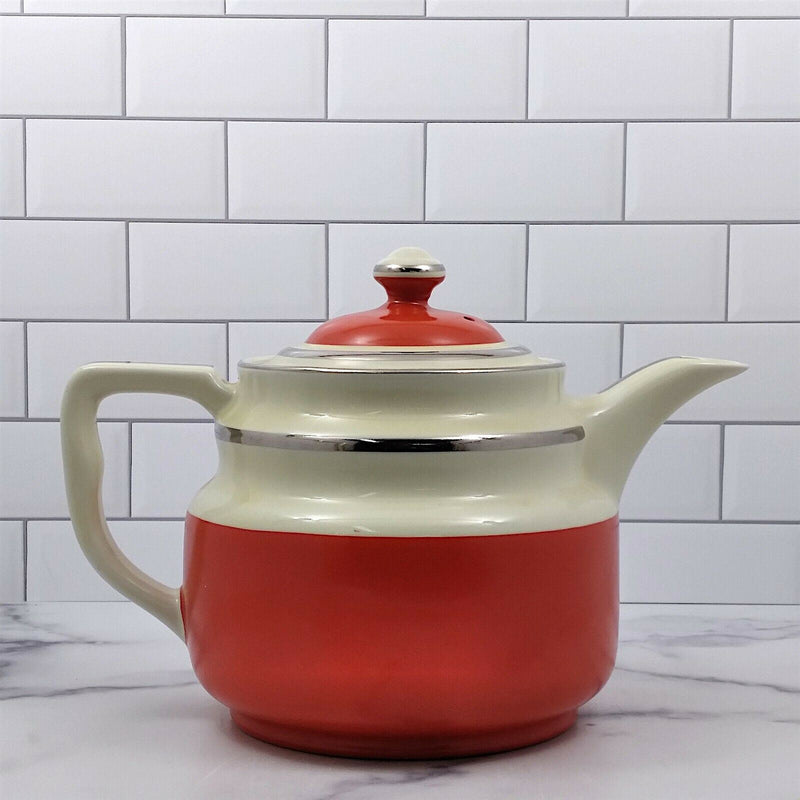 Load image into Gallery viewer, Red Cream Drip O Lator Coffee Pot Enterprise Aluminum Company Teapot