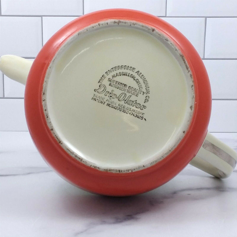 Load image into Gallery viewer, Red Cream Drip O Lator Coffee Pot Enterprise Aluminum Company Teapot