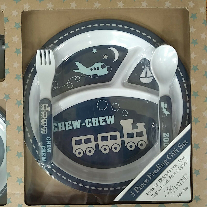 Load image into Gallery viewer, Lady Jayne Feeding Gift Set Train Airplane Boat BPA Free Melamine for Girl Boy