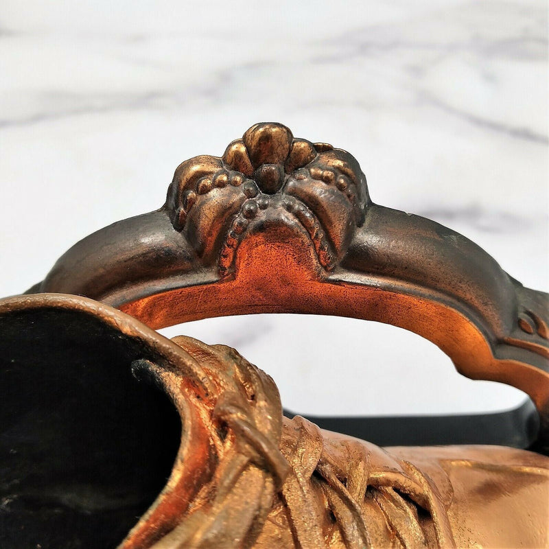 Load image into Gallery viewer, Baby Shoe Bookends Vintage Bronzed Metal Copper Dipped Pair Child Toddler Bootie