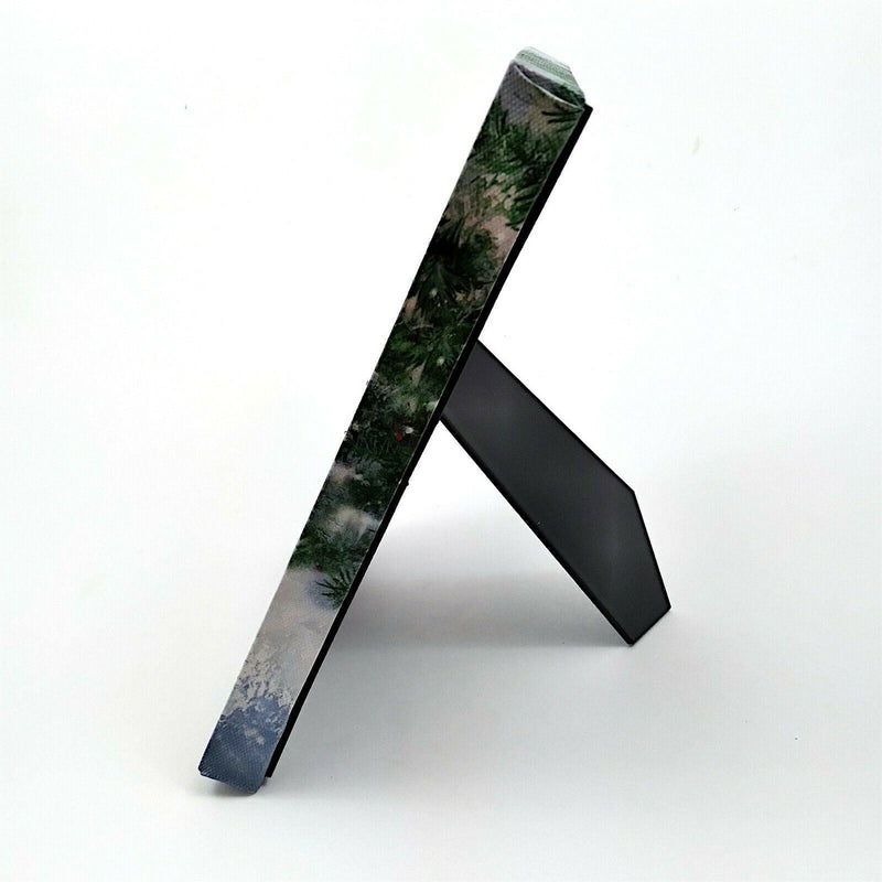 Load image into Gallery viewer, LED Lit Tabletop Picture Art of Snowman with Puppy Winter Scene by Giodano