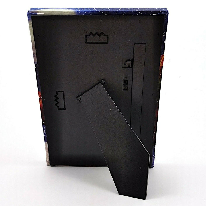 Load image into Gallery viewer, LED Lit Tabletop Picture Art of Santa Claus Winter Scene Kris Kringle with Pack