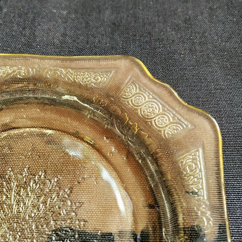 Load image into Gallery viewer, Anchor Hocking Depression Glass Princess Amber Sherbet or Saucer Plate 5.5"
