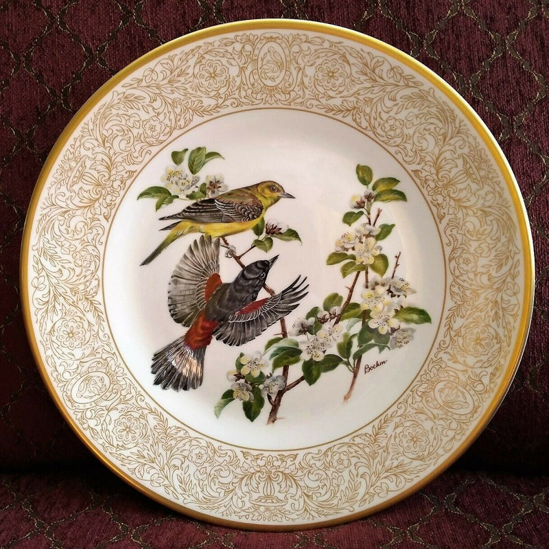 Load image into Gallery viewer, Boehm Plate Woodland Birds of America Orchard Orioles with Pear Blossom 10 5/8"