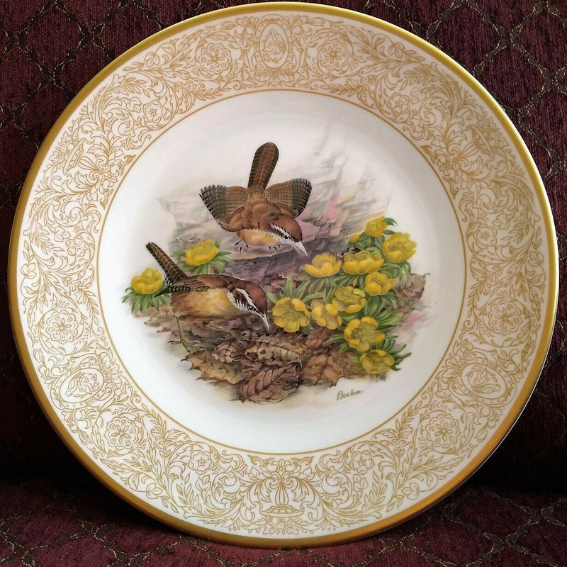 Load image into Gallery viewer, Boehm Plate Woodland Birds of America Carolina Wren w Winter Aconite 10 5/8"