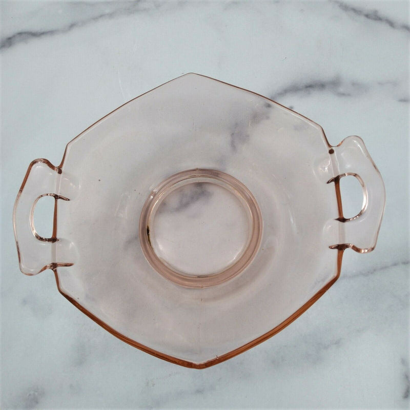 Load image into Gallery viewer, Vintage Pink Depression Glass Candy Dish with handles