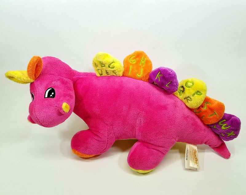 Load image into Gallery viewer, DanDee Dinosaur Pink Plush 16 Sings ABC Alphabet Musical Learning Letters