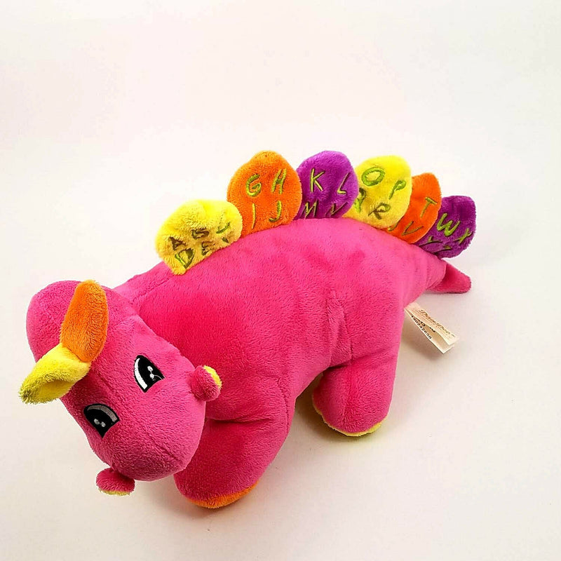 Load image into Gallery viewer, DanDee Dinosaur Pink Plush 16 Sings ABC Alphabet Musical Learning Letters
