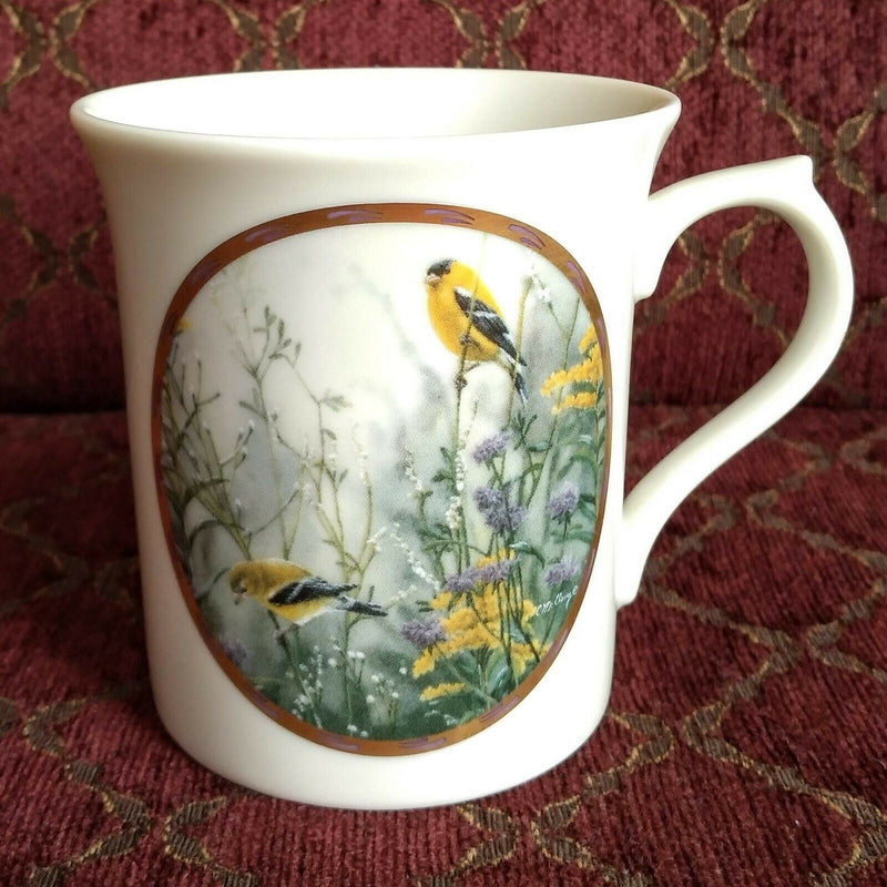 Load image into Gallery viewer, Golden Splendor Finches Tea Cup Catherine McClung Lenox 1992 Ceramic Coffee Mug