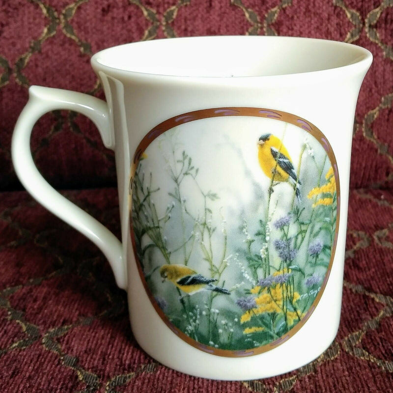 Load image into Gallery viewer, Golden Splendor Finches Tea Cup Catherine McClung Lenox 1992 Ceramic Coffee Mug