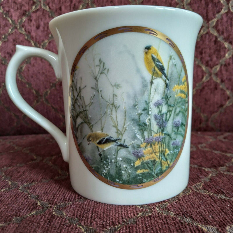 Load image into Gallery viewer, Golden Splendor Finches Tea Cup Catherine McClung Lenox 1992 Ceramic Coffee Mug