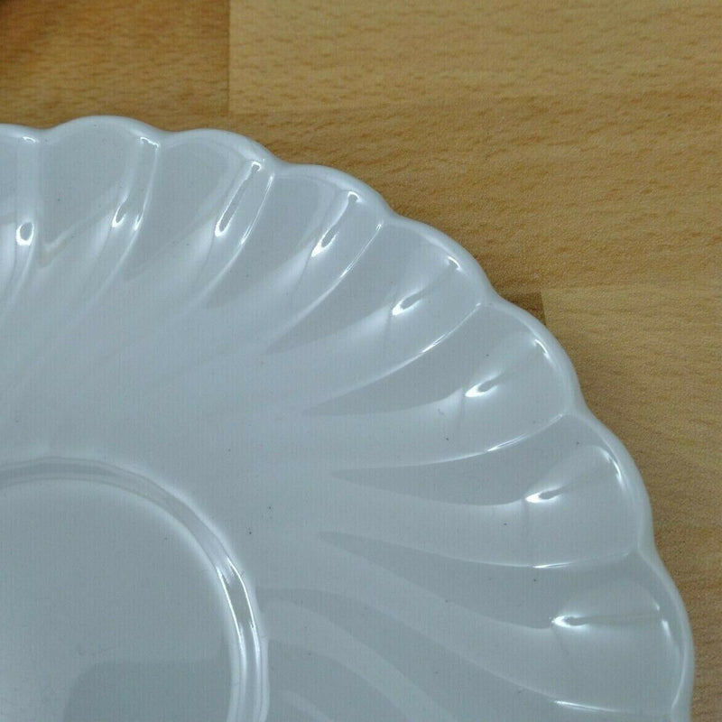 Load image into Gallery viewer, Regency Swirl Snow White Johnson Bros Saucer Set of 3 Dinnerware