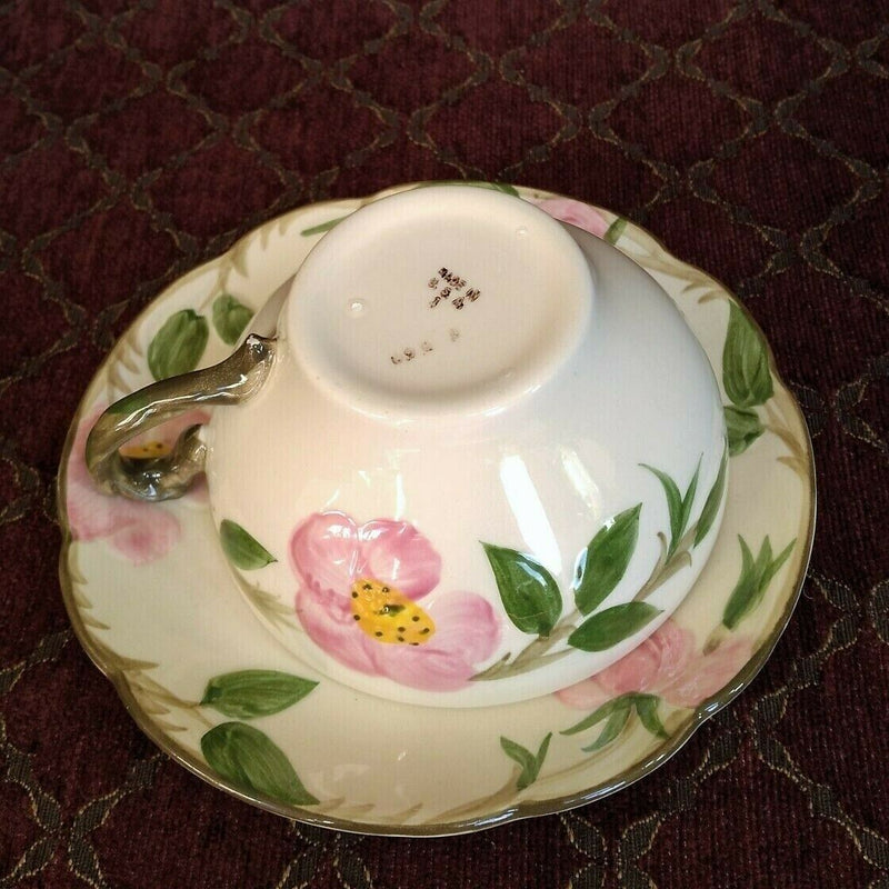 Load image into Gallery viewer, Franciscan Desert Rose Tea Cup and Saucer Set of 4 Coffee Mugs USA Brown Mark