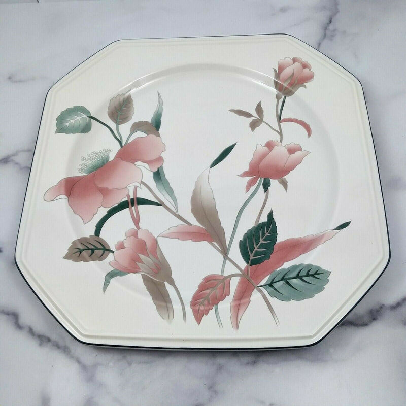 Load image into Gallery viewer, Mikasa Continental Silk Flowers Platter Chop Plate 12” F3003 Octagon Japan