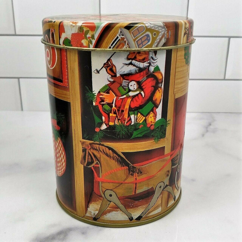 Load image into Gallery viewer, Holiday Christmas Tins Set of 2 Santa Claus and Winter Scenes