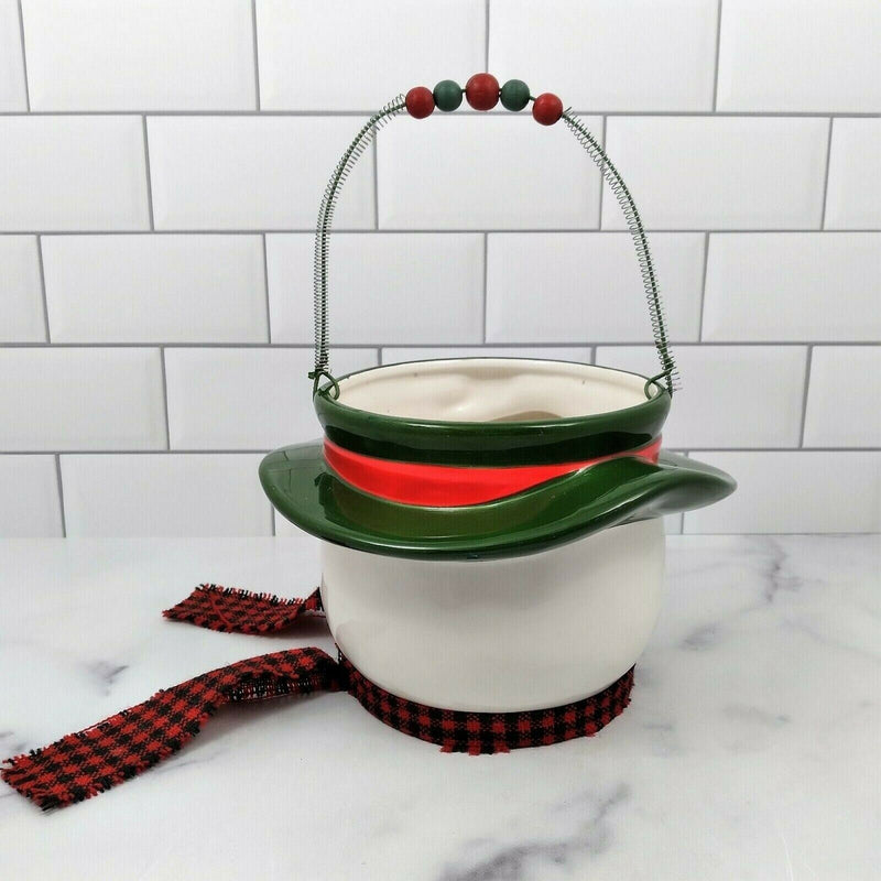 Load image into Gallery viewer, Snowman Christmas Candy Bowl or Holiday Hanging Decorative Flower Planter