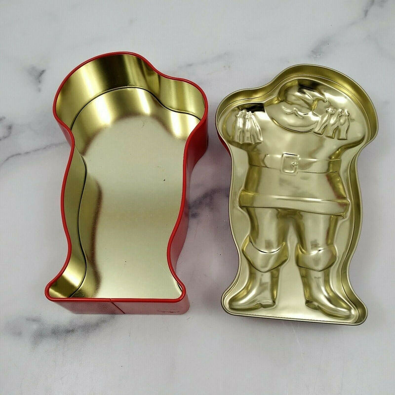 Load image into Gallery viewer, Holiday Christmas Tins Set of 2 Santa Claus and Ginger Bread Man