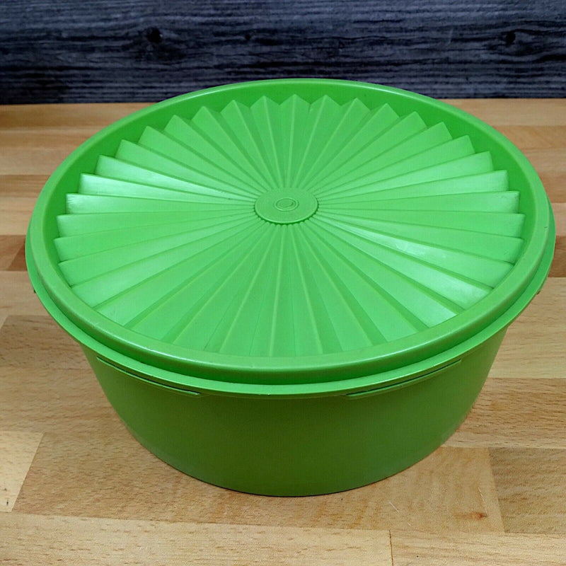 Load image into Gallery viewer, Apple Green Tupperware Round Canister Container #1204 With Servalier Lid