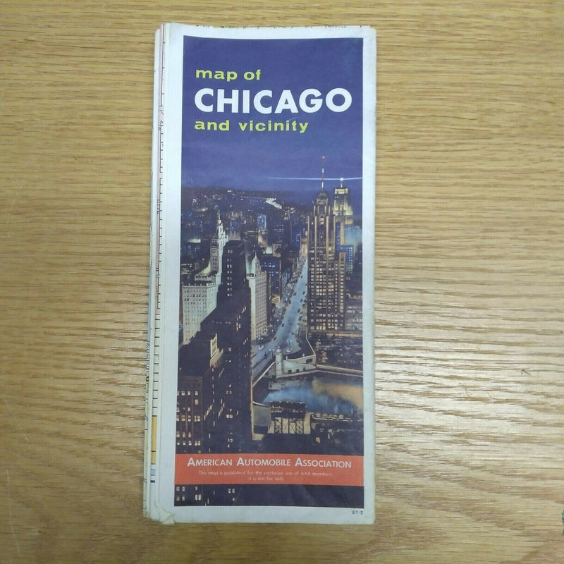 Load image into Gallery viewer, Map of Chicago and Vicinity by AAA Travel 1961