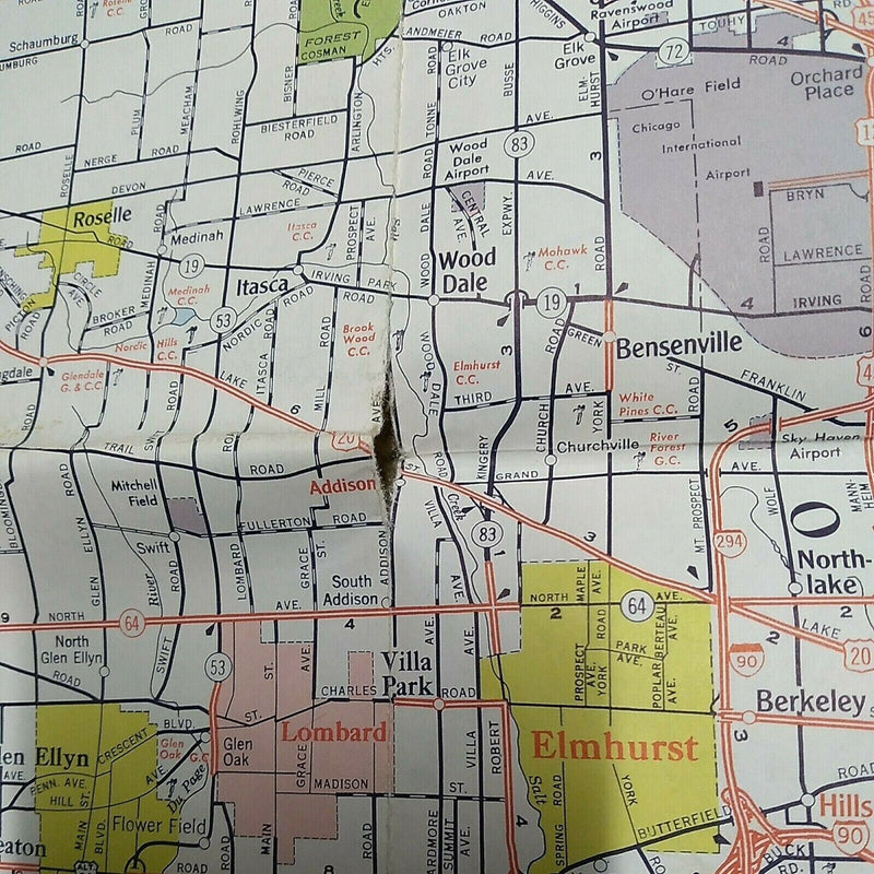 Load image into Gallery viewer, Map of Chicago and Vicinity by AAA Travel 1961