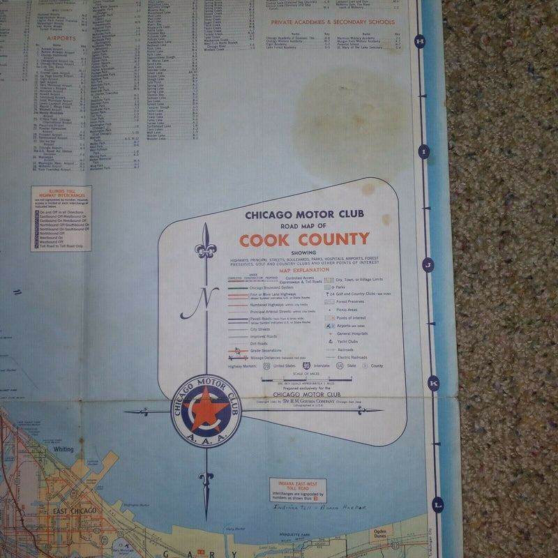 Load image into Gallery viewer, Chicago And Vicinity 1960 Highway Travel Road Map