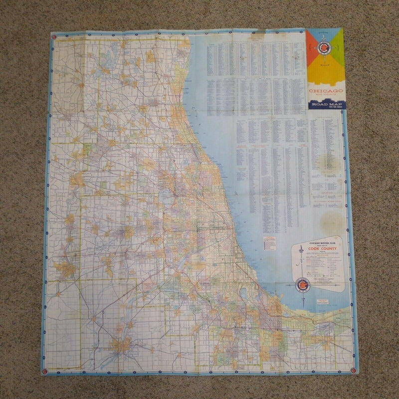 Load image into Gallery viewer, Chicago And Vicinity 1960 Highway Travel Road Map