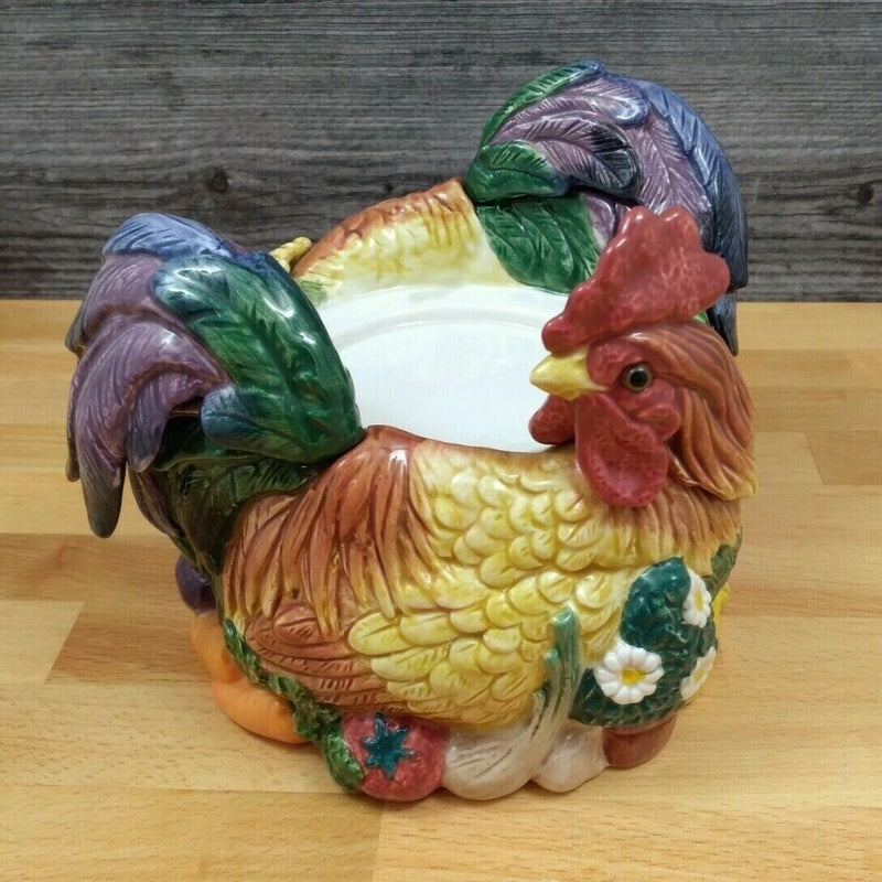 Load image into Gallery viewer, Fitz & Floyd Classics Rooster Vegetable Harvest Candle Holder Farmhouse Décor