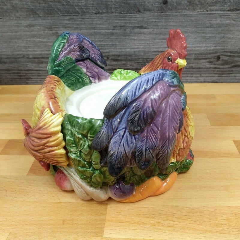 Load image into Gallery viewer, Fitz & Floyd Classics Rooster Vegetable Harvest Candle Holder Farmhouse Décor