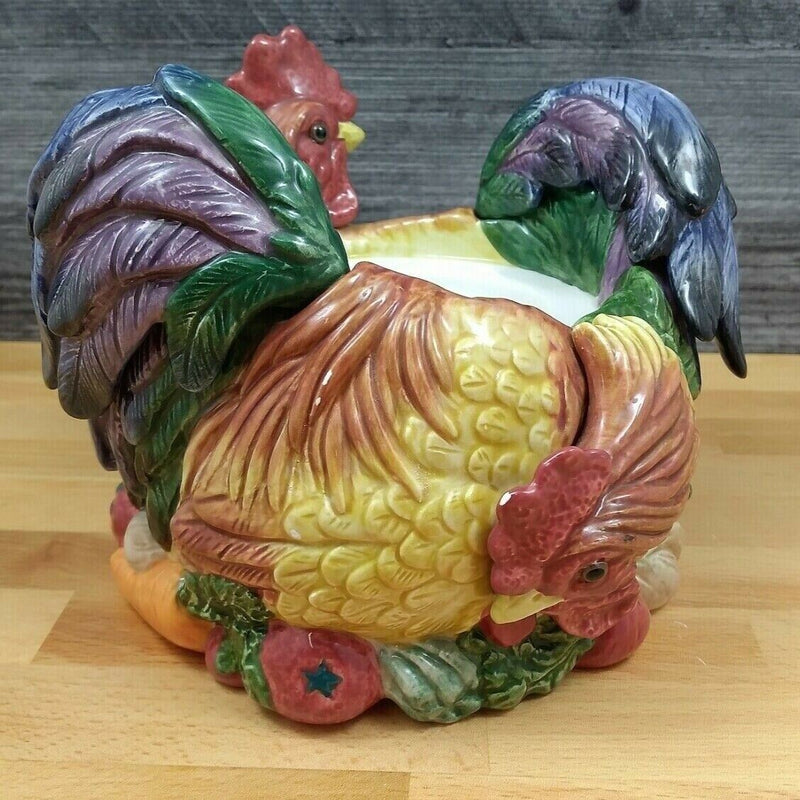 Load image into Gallery viewer, Fitz & Floyd Classics Rooster Vegetable Harvest Candle Holder Farmhouse Décor